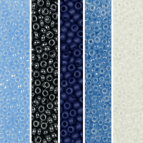 Miyuki Rocailles Sæt – Arctic Night, 11/0 - Uniq Perler - 765467