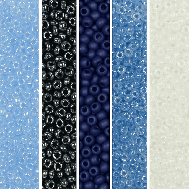 Miyuki Rocailles Sæt – Arctic Night, 11/0 - Uniq Perler - 765467