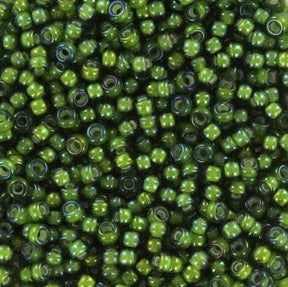 Miyuki-Seed-Perlen 11/0 - fancy lined chartreuse grün fancy lined brandy 3764 - Uniq Perler - 222468