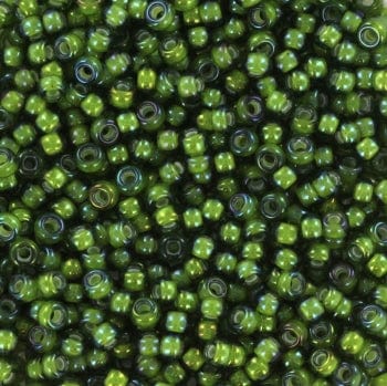 Miyuki seed beads 11/0 - fancy lined chartreuse greenfancy lined brandy 3764 - Uniq Perler - 222468