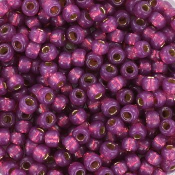 Miyuki seed beads 8/0 - duracoat silverlined dyed peony pink 4247 - Uniq Perler - 123300