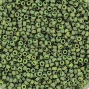 Miyuki seed beads 8/0 - (Opaque glazed frosted pistachio 4698) 10 gram - Uniq Perler - 0001489108