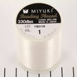 Miyuki Beading Thread – White, Color 1, 500 Meters (Wholesale Purchase) - Uniq Perler - 113701