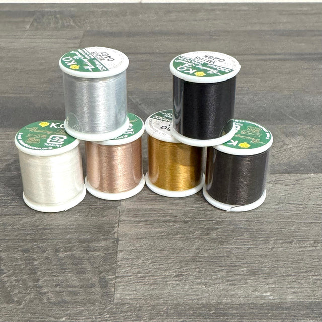 Miyuki Tråd Ruller – Sæt Med 6 Basis Farver (250 Meter) - Uniq Perler - 114328