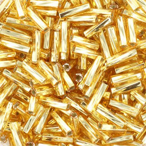 Miyuki Tvistet Bugle/Rør Perler Gold Silverlined – 6 mm - Uniq Perler - 123277