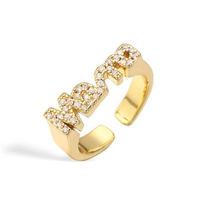 Mom Ring Med Zirkonia – 18K Forgyldt Messing - Uniq Perler - 124314