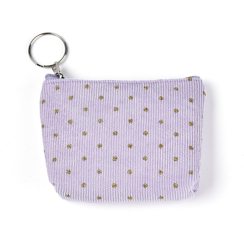 Mønstrede punge med lynlås og nøglering – ass. farver (4 stk.) - Uniq Perler - 