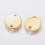 Møntformet Connector, Forgyldt Stål, 8mm, 10 Stk - Uniq Perler - 111328