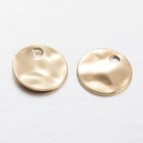 Møntformet Vedhæng, Forgyldt, 8x0,7mm, 10 Stk - Uniq Perler - 112059