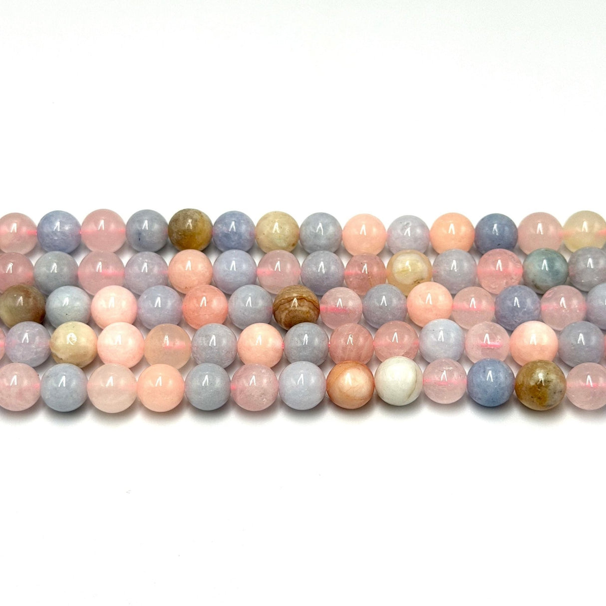 Morganit - Farve Mix, Runde (8mm) - Uniq Perler - 118060