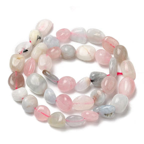 Morganite Pearls, Nugget/Oval, 6 - 12mm - Uniq Perler - 113229