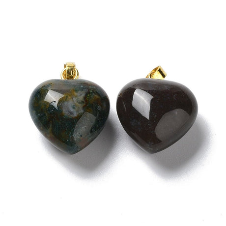 Moss Agat Vedhæng – Messing,(18x15mm) - Uniq Perler - 