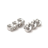 Multi Links Connector Med Klar Zirkonia Sten, Platinium Farvet, 4x9,5x2,5mm - Uniq Perler - 112055