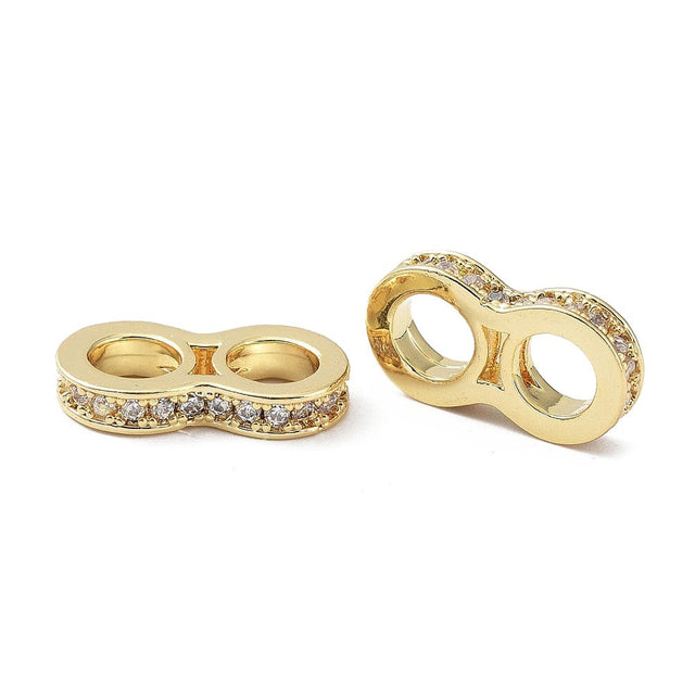 Multi Links Connector Med Zirkonia Sten, 18K Forgyldt, 17x9x9mm - Uniq Perler - 1111490449