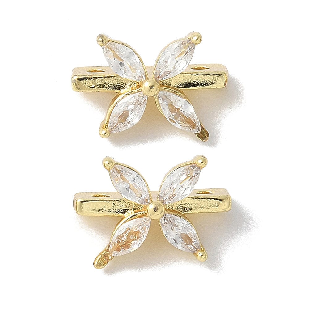 Multi Links Connector Med Zirkonia Sten - 18K Langtidsholdbar Forgyldt (11,5x8mm) - Uniq Perler - 6597842