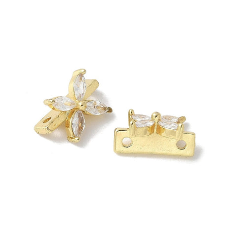 Multi Links Connector Med Zirkonia Sten - 18K Langtidsholdbar Forgyldt (11,5x8mm) - Uniq Perler - 6597842