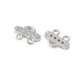 Multi Links Connector Med Zirkonia Sten, Langtidsholdbar Forsølvet, (10x7mm), 2 stk. - Uniq Perler - 114734