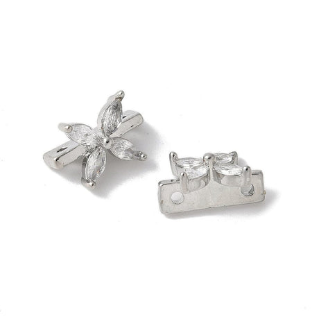 Multi Links Connector Med Zirkonia Sten, Langtidsholdbar Forsølvet, (11.5x8mm) - Uniq Perler - 908410