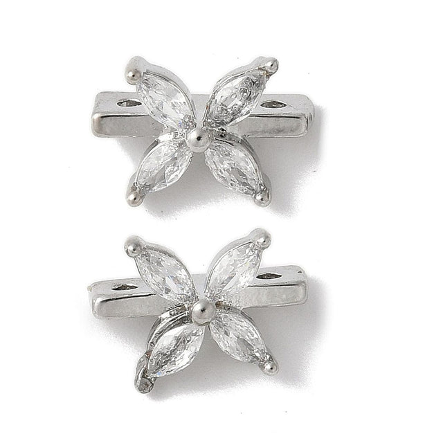 Multi Links Connector Med Zirkonia Sten, Langtidsholdbar Forsølvet, (11.5x8mm) - Uniq Perler - 908410