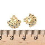 Musling formet vedhæng m. Zirkonia, Forgyldt Messing (12,5mm) - Uniq Perler - 115697