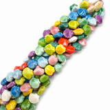 Muslinge Porcelænsperler – Blank Glaseret, Farve Mix (13,5x12x7,5mm) - Uniq Perler - 122801