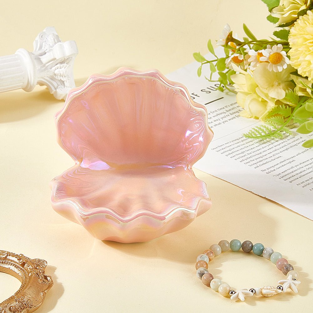 Muslinge Skål Til Udstilling Af Dine Smykker - Pink (11x11x11,5cm) - Uniq Perler - 116456