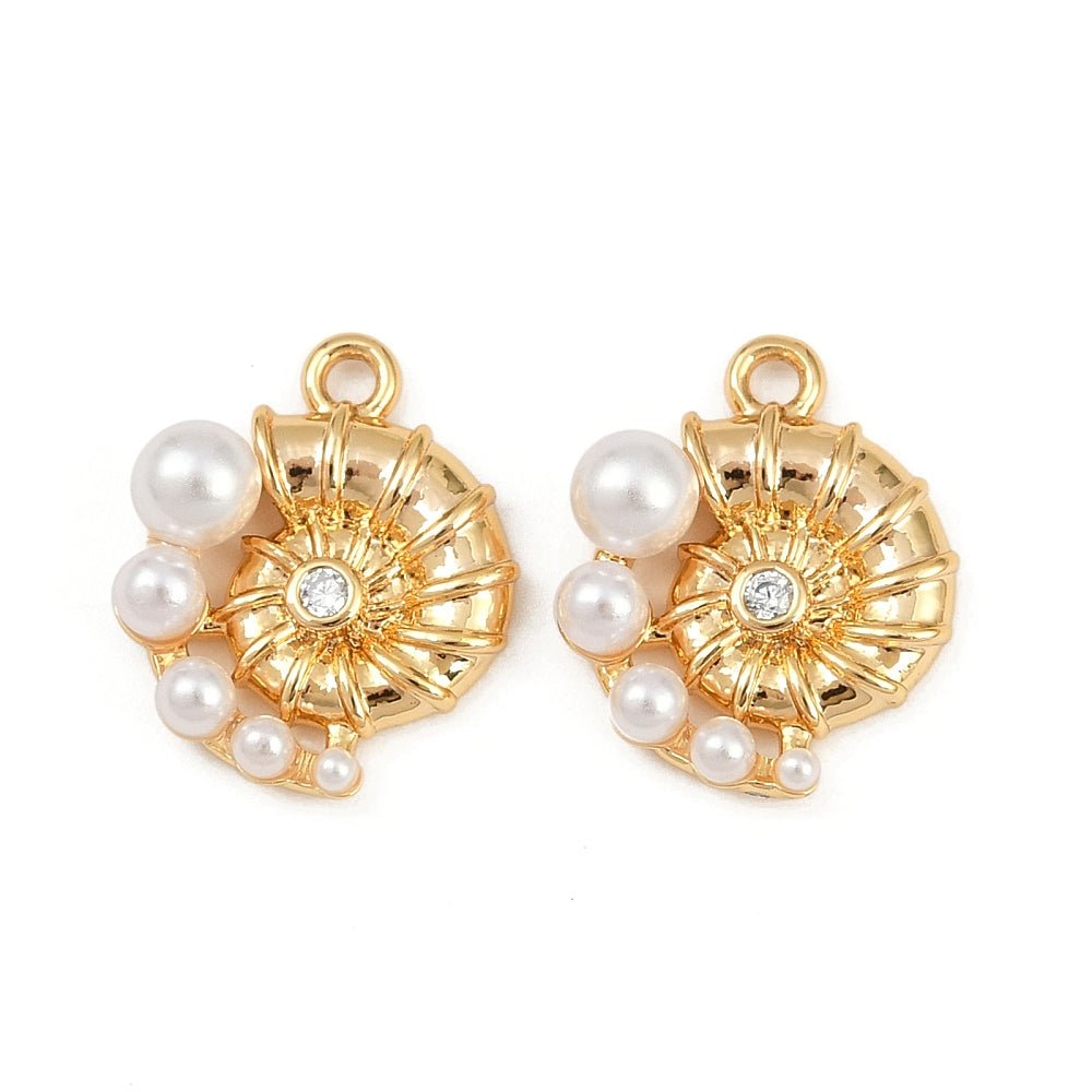 Muslinge Vedhæng - 18K Forgyldt - Langtidsholdbar belægning (12x15mm) - Uniq Perler - 