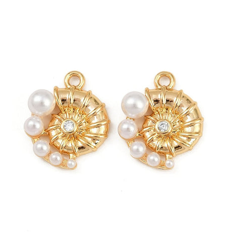 Muslinge Vedhæng - 18K Forgyldt - Langtidsholdbar belægning (12x15mm) - Uniq Perler - 