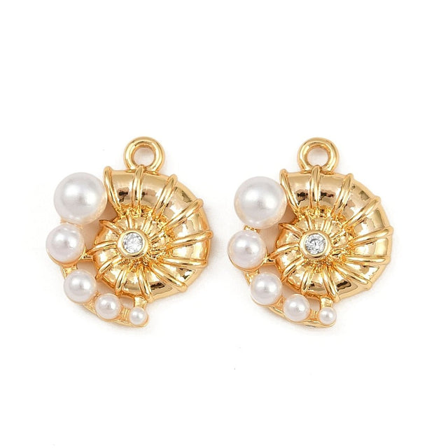 Muslinge Vedhæng - 18K Forgyldt - Langtidsholdbar belægning (12x15mm) - Uniq Perler - 