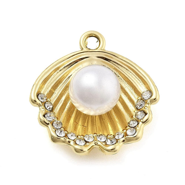 Muslinge Vedhæng, forgyldt, 19x20mm, 4 stk. - Uniq Perler - 114674