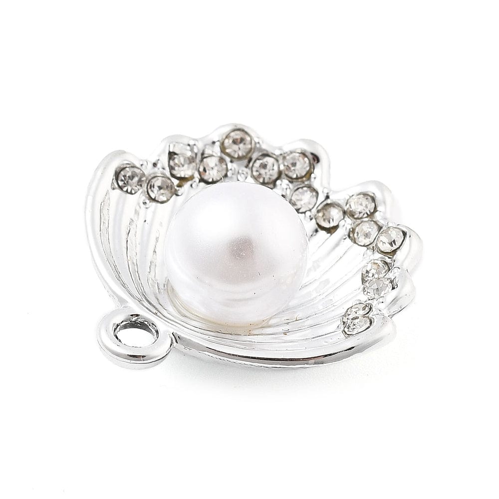 Muslinge Vedhæng, platin farvet, 19x20mm, 4 stk. - Uniq Perler - 114673