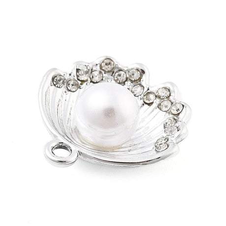 Muslinge Vedhæng, platin farvet, 19x20mm, 4 stk. - Uniq Perler - 114673