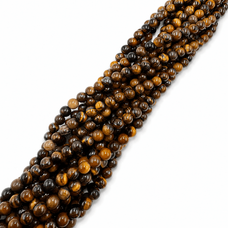 Natur Tigerøje Sten – Brun (6-6,5mm) - Uniq Perler - 66426