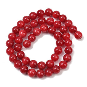 Natural Gemstone Beads – Round, Red (12mm) - Uniq Perler - 