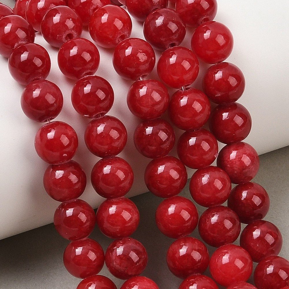 Naturlige Ædelstensperler – Runde, Røde (4mm) - Uniq Perler - 