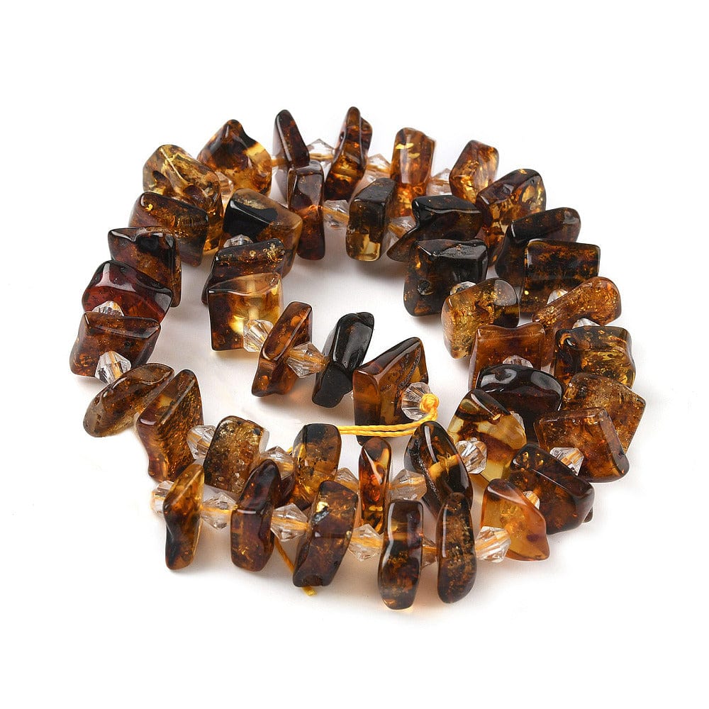 Naturlige Ravperler – Nugget Tumbled Streng (Ca. 10–13mm) - Uniq Perler - 115950