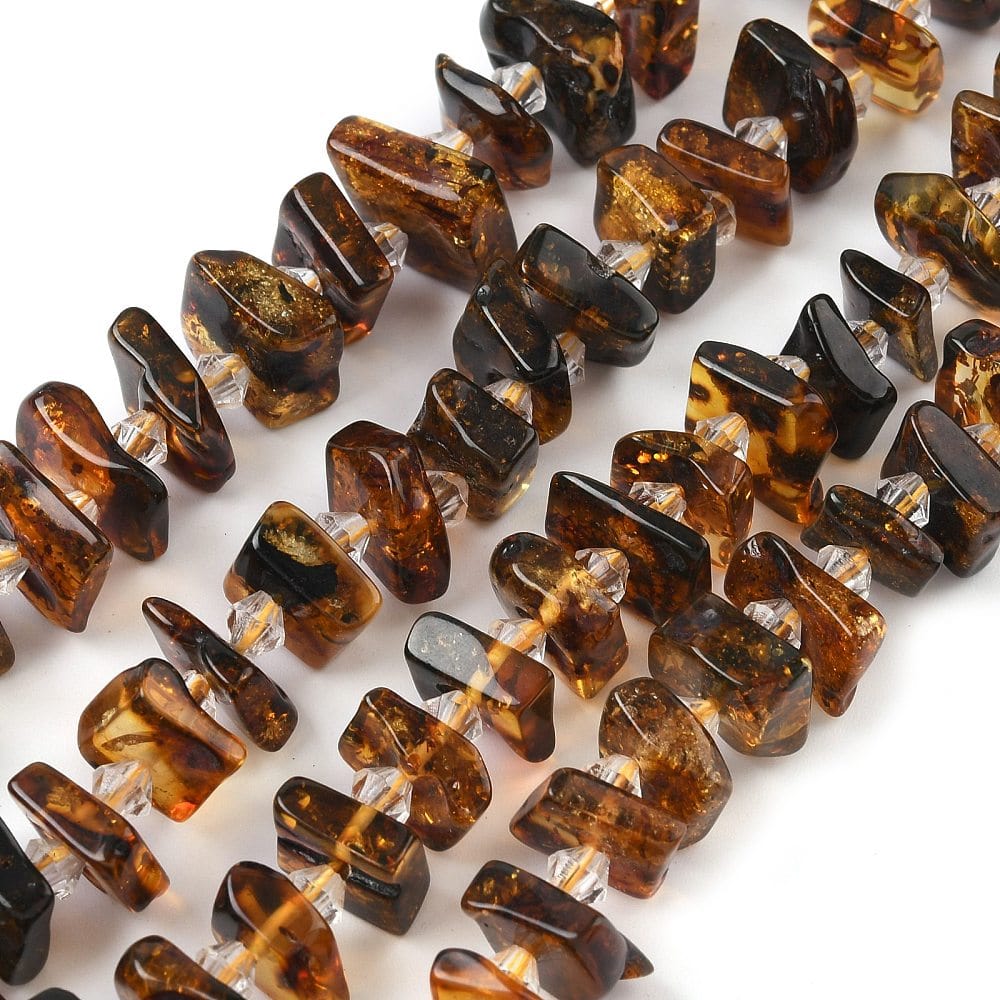 Naturlige Ravperler – Nugget Tumbled Streng (Ca. 10–13mm) - Uniq Perler - 115950