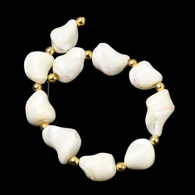 Naturlige Trochus muslingeperler nuggets (11 - 16mm) - Uniq Perler - 