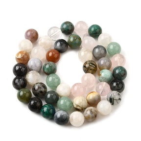 Naturstein Mix – Rund (8mm) - Uniq Perler - 115222