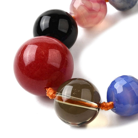 Natursten og glasperler, Mix Størrelser Og Farver, (6 - 18mm) - Uniq Perler - 114930