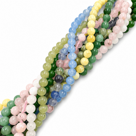 Naturstens Mix – Assorterede Farver (8mm, 10 Strenge) - Uniq Perler - 0000014241