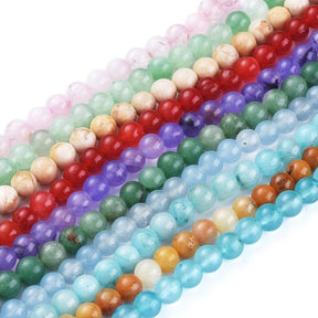 Naturstein-Mix – Sortierte Farben (8mm, 10 Stränge) - Uniq Perler - 0000014241