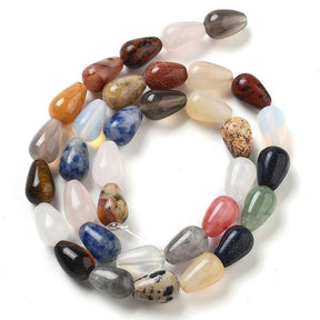 Naturstein-Mix – Tropfenförmig (12x8mm) - Uniq Perler - 