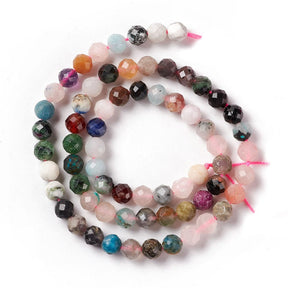 Naturstens Mix – Facetterad, Rund (6mm) - Uniq Perler - 130616