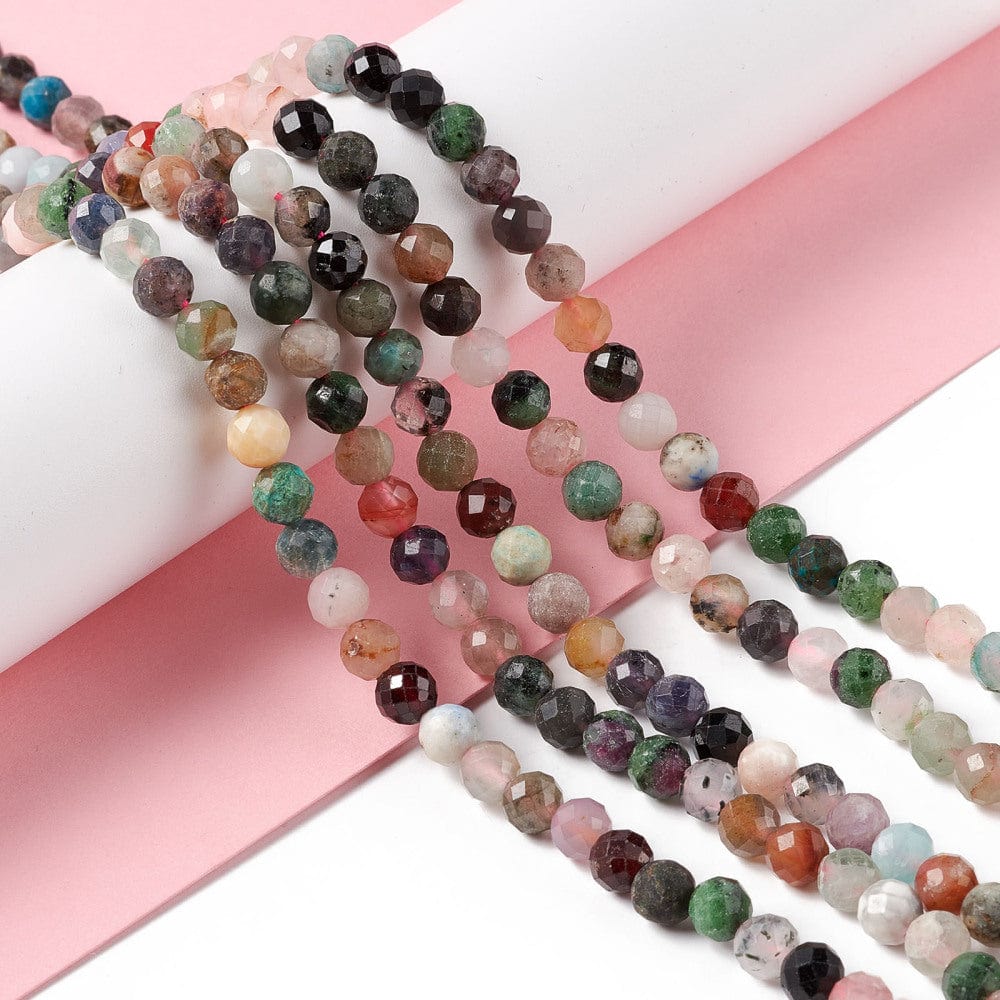 Naturstens Mix – Facetteret, Rund (6mm) - Uniq Perler - 130616