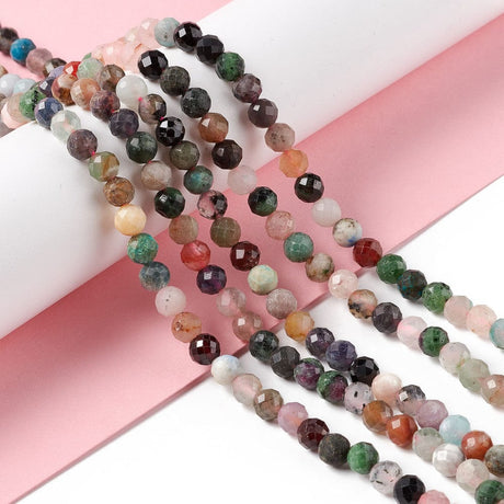 Naturstens Mix – Facetteret, Rund (6mm) - Uniq Perler - 130616