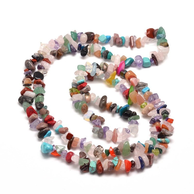 Naturstens Mix Perler – Chips (5-8mm), 80cm - Uniq Perler - 126056