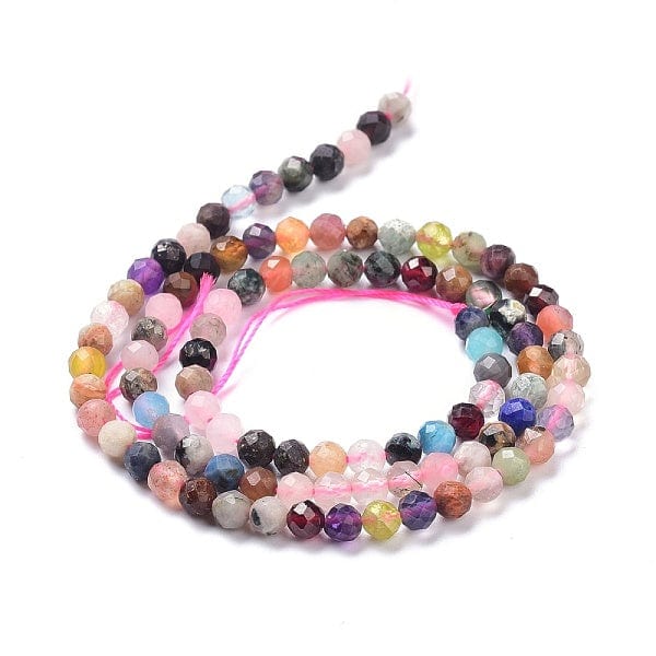 Naturstens Mix Perler – Facetterede (Farve Mix, 2mm) - Uniq Perler - 262358