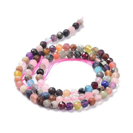 Naturstens Mix Perler – Facetterede (Farve Mix, 2mm) - Uniq Perler - 262358