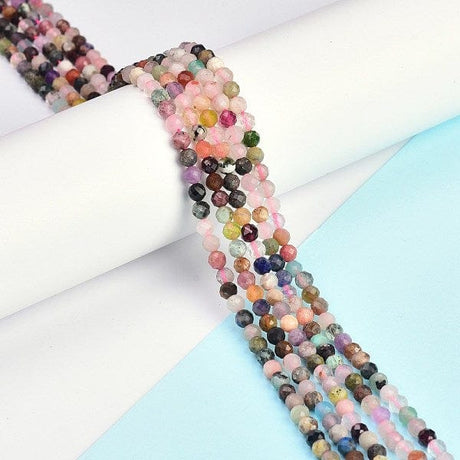 Naturstens Mix Perler – Facetterede (Farve Mix, 2mm) - Uniq Perler - 262358